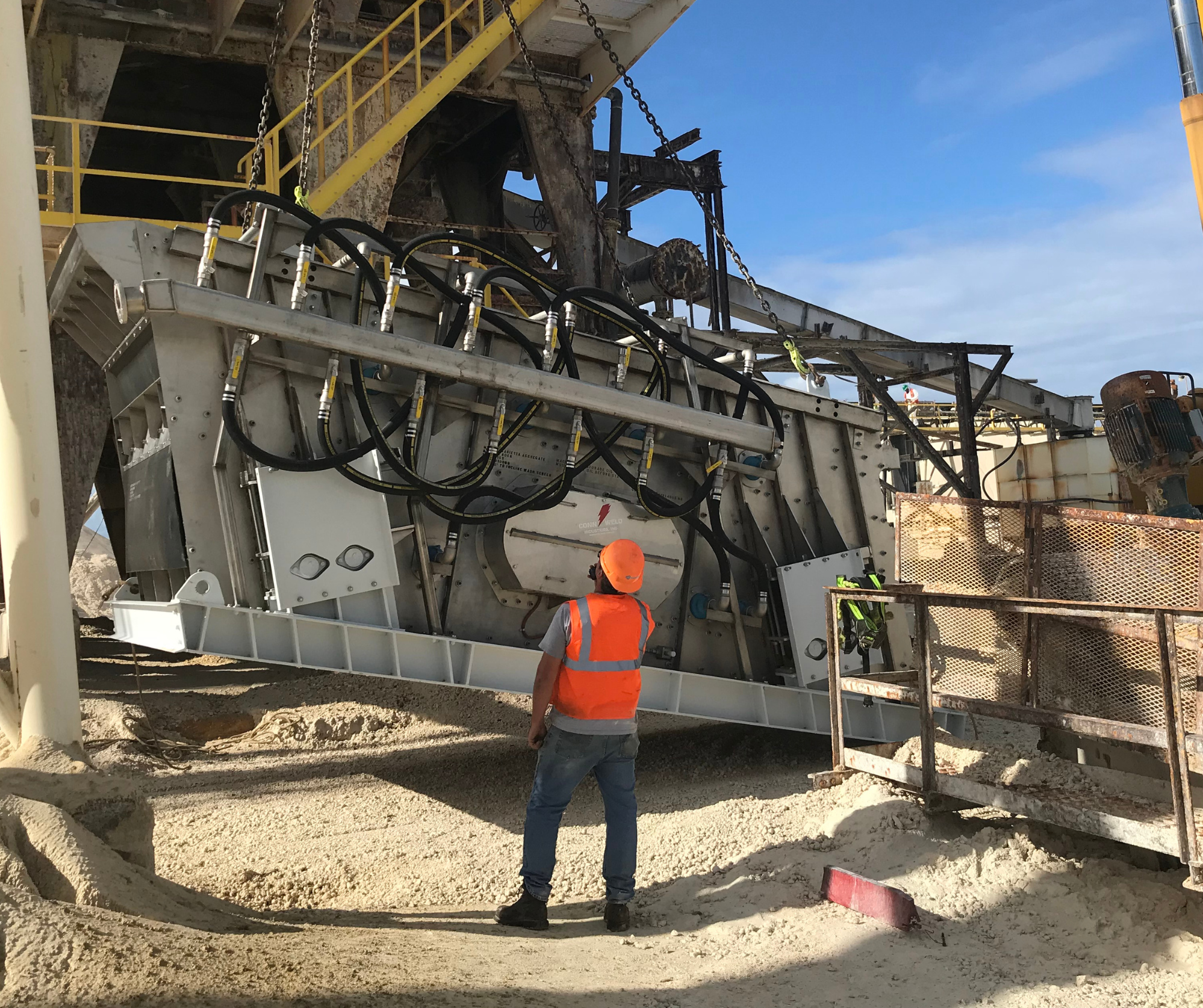 8' x 20' stainless steel triple-deck incline screen